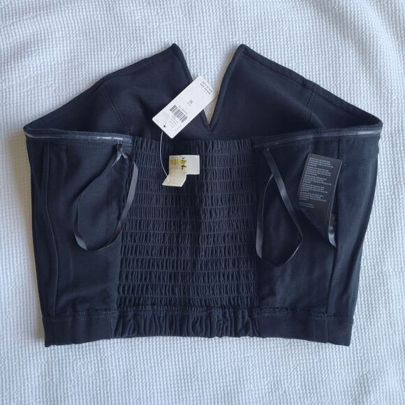 ANTHROPOLOGIE MAEVE NWT Black Notched Corset Top Size M No Slip Structured - Picture 4 of 9